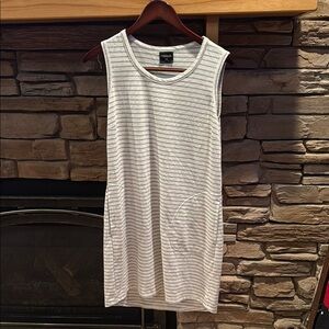 32 Degrees Gray Striped Midi Dress